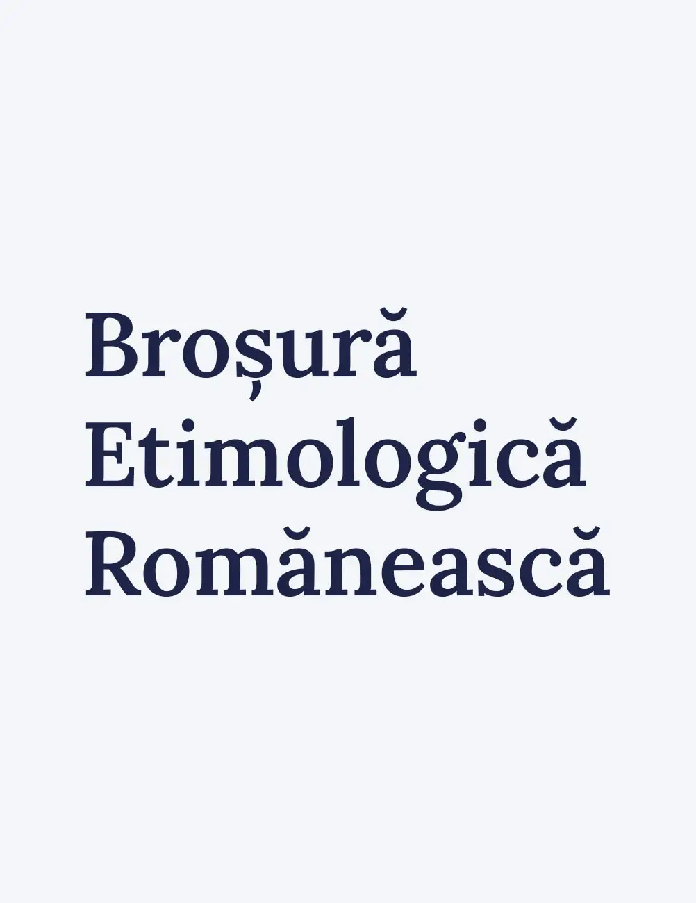 Broșură Etimologică Romănească